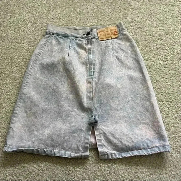 Bongo Vintage 90’s Gene Motesano Jean Skirt Pink Wash Women’s Size 7 Style 17302 - Picture 5 of 12